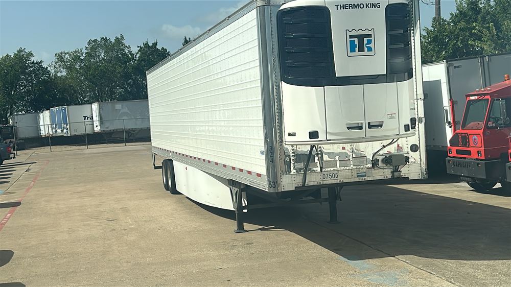 A Thermo King reefer trailer staged in a yard